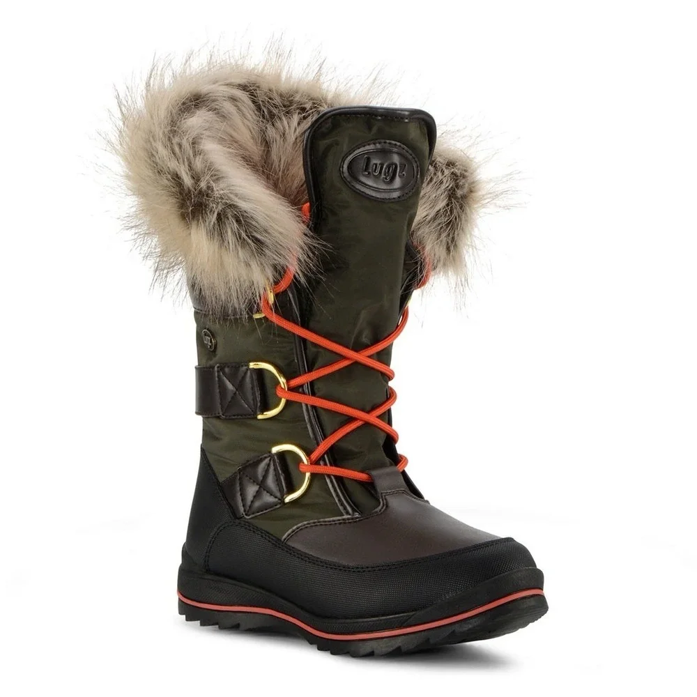 Lugz Tundra Water resistant Winter Chukka Boots Black/ Olive Green Women's sz 7